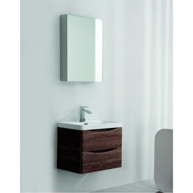 Buy Ancona wall hung bathroom vanity 600mm Rose wood discounted | Products On Sale Australia