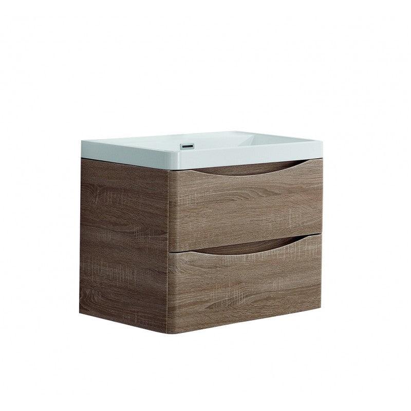 Buy Ancona wall hung bathroom vanity 600mm White Oak discounted | Products On Sale Australia