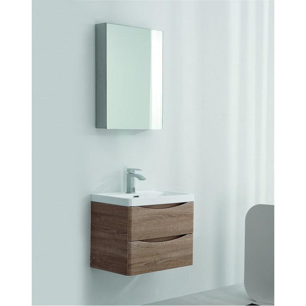 Buy Ancona wall hung bathroom vanity 600mm White Oak discounted | Products On Sale Australia