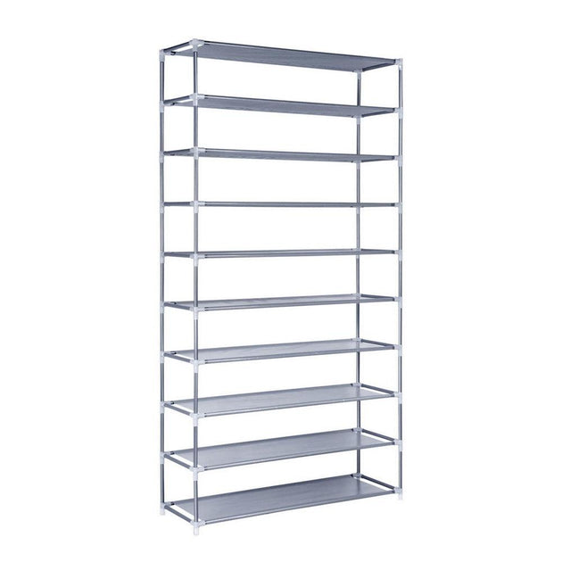 Buy Artiss 10-Tier Shoe Rack Stackable 50 Pairs Grey discounted | Products On Sale Australia