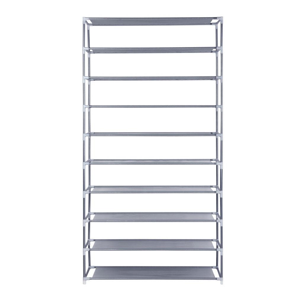 Buy Artiss 10-Tier Shoe Rack Stackable 50 Pairs Grey discounted | Products On Sale Australia