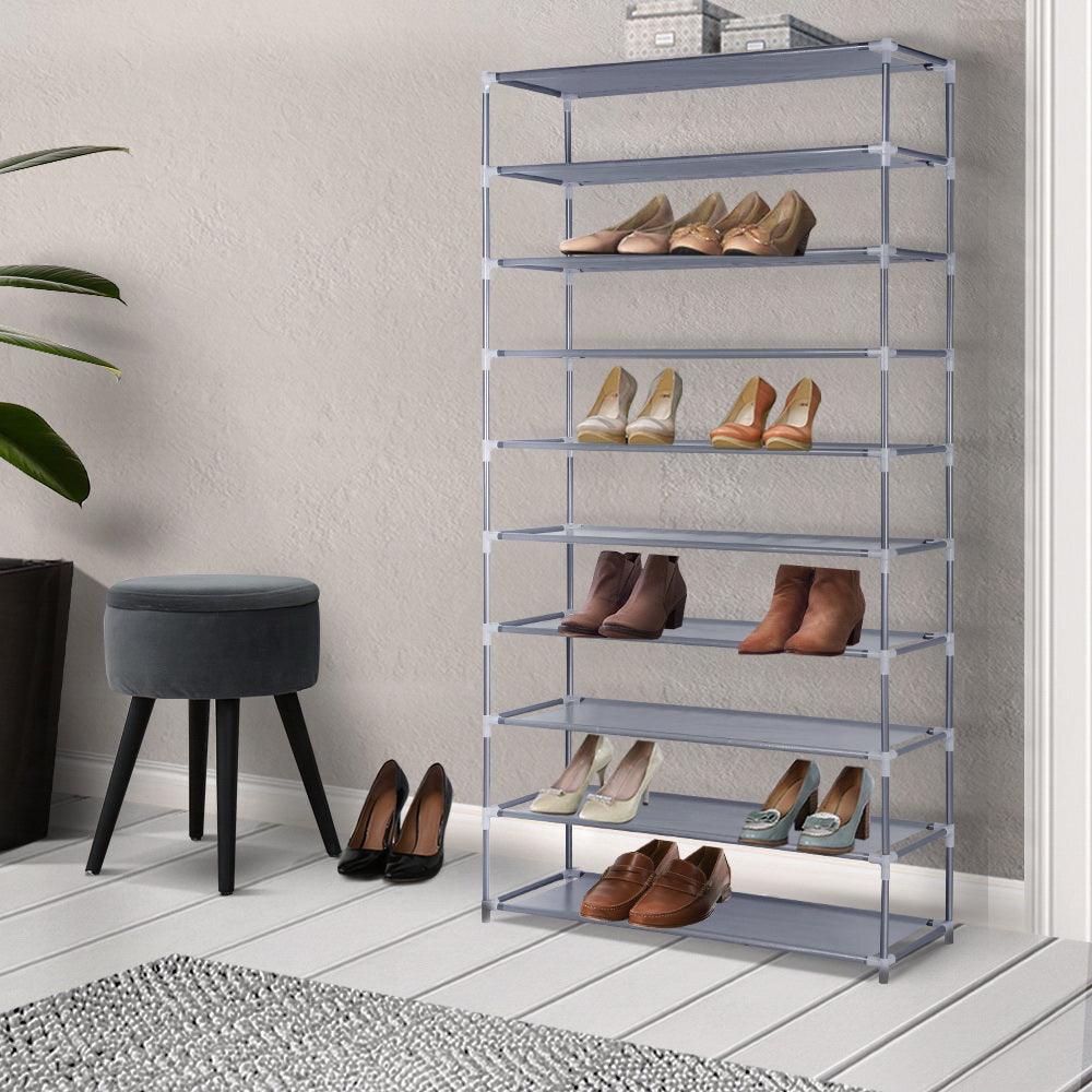 Buy Artiss 10-Tier Shoe Rack Stackable 50 Pairs Grey discounted | Products On Sale Australia