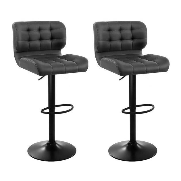 Artiss 2x Bar Stools Gas Lift Leather Padded Grey Products On Sale Australia | Furniture > Bar Stools & Chairs Category