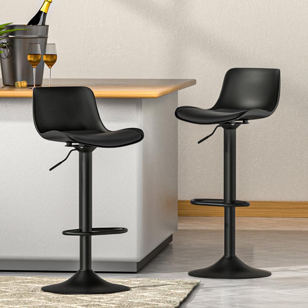 Buy Artiss 2x Bar Stools Padded Seat Gas Lift Black discounted | Products On Sale Australia