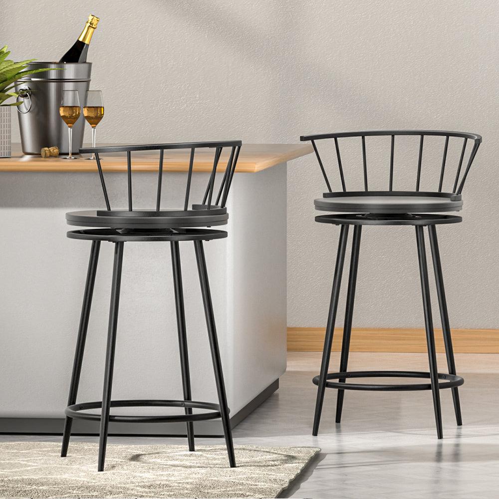 Buy Artiss 2x Bar Stools Swivel Metal Chairs discounted | Products On Sale Australia