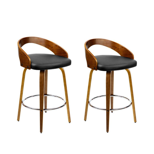 Buy Artiss 2x Bar Stools Swivel Seat Curving Backrest discounted | Products On Sale Australia