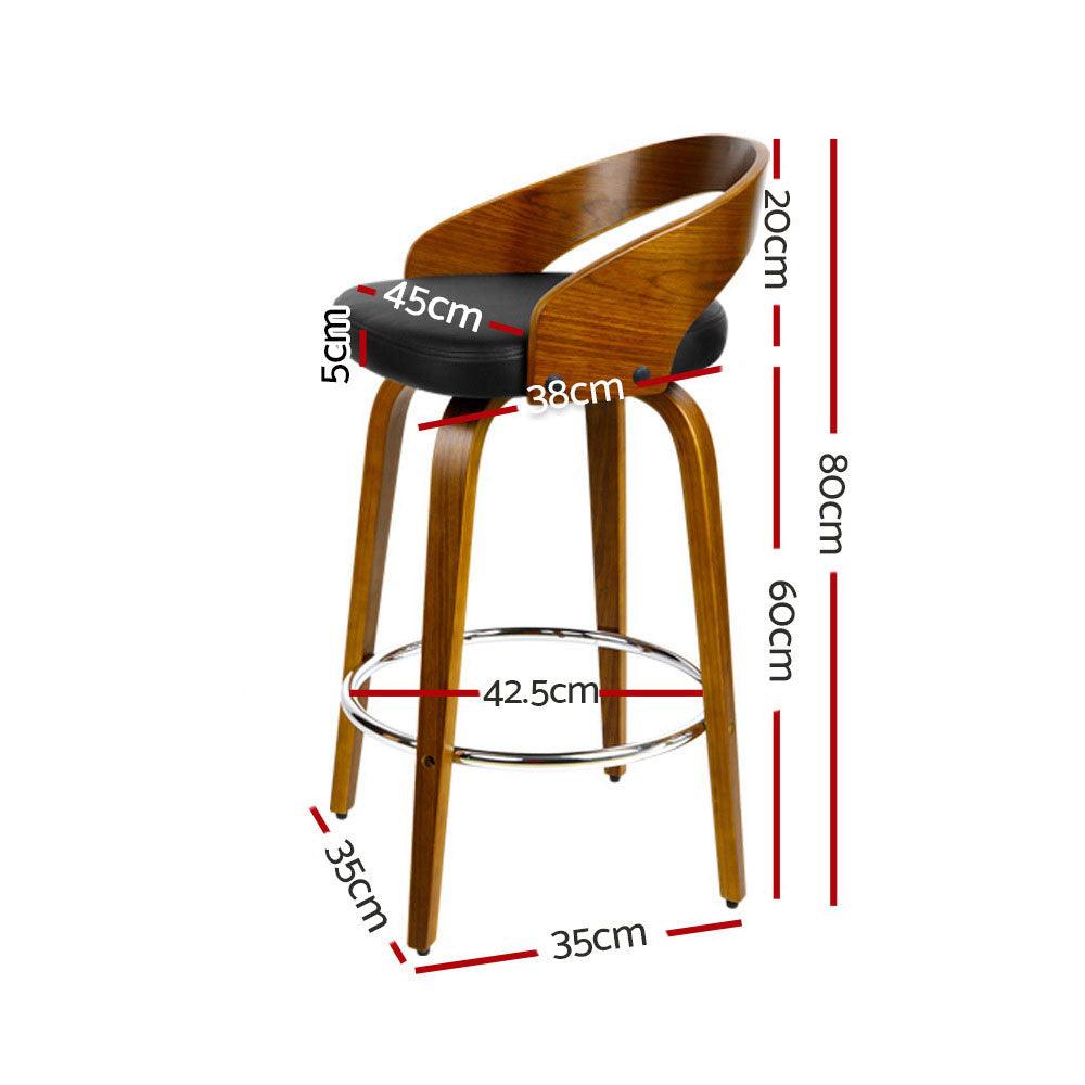 Buy Artiss 2x Bar Stools Swivel Seat Curving Backrest discounted | Products On Sale Australia