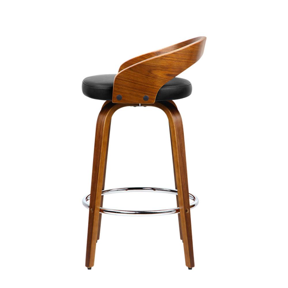 Buy Artiss 2x Bar Stools Swivel Seat Curving Backrest discounted | Products On Sale Australia