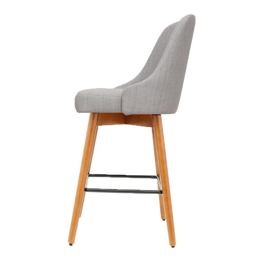 Buy Artiss 2x Bar Stools Swivel Seat Wooden Grey discounted | Products On Sale Australia