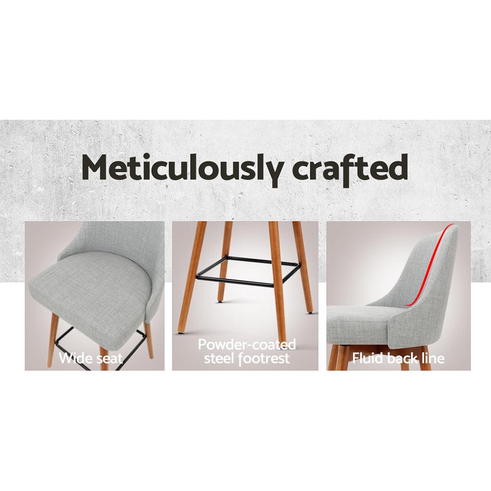 Buy Artiss 2x Bar Stools Swivel Seat Wooden Grey discounted | Products On Sale Australia