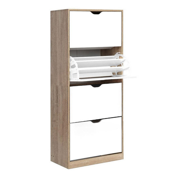 Artiss 48 Pairs Shoe Cabinet Rack Organiser Storage Shelf Wooden Products On Sale Australia | Furniture > Living Room Category