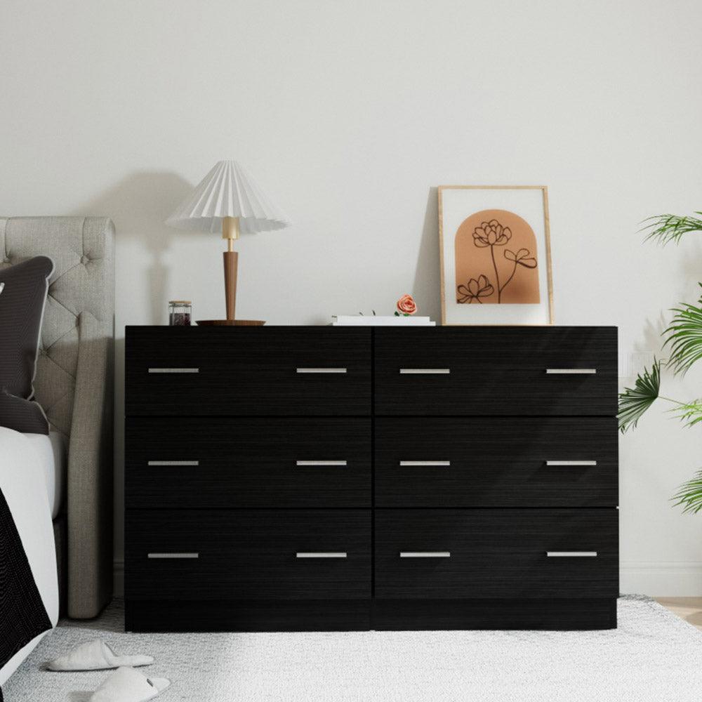 Buy Artiss 6 Chest of Drawers - VEDA Black discounted | Products On Sale Australia