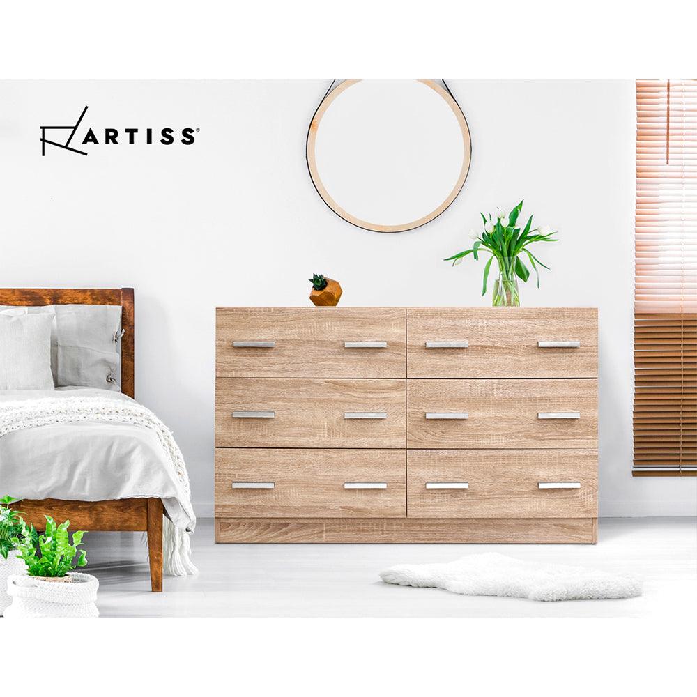 Buy Artiss 6 Chest of Drawers - VEDA Pine discounted | Products On Sale Australia