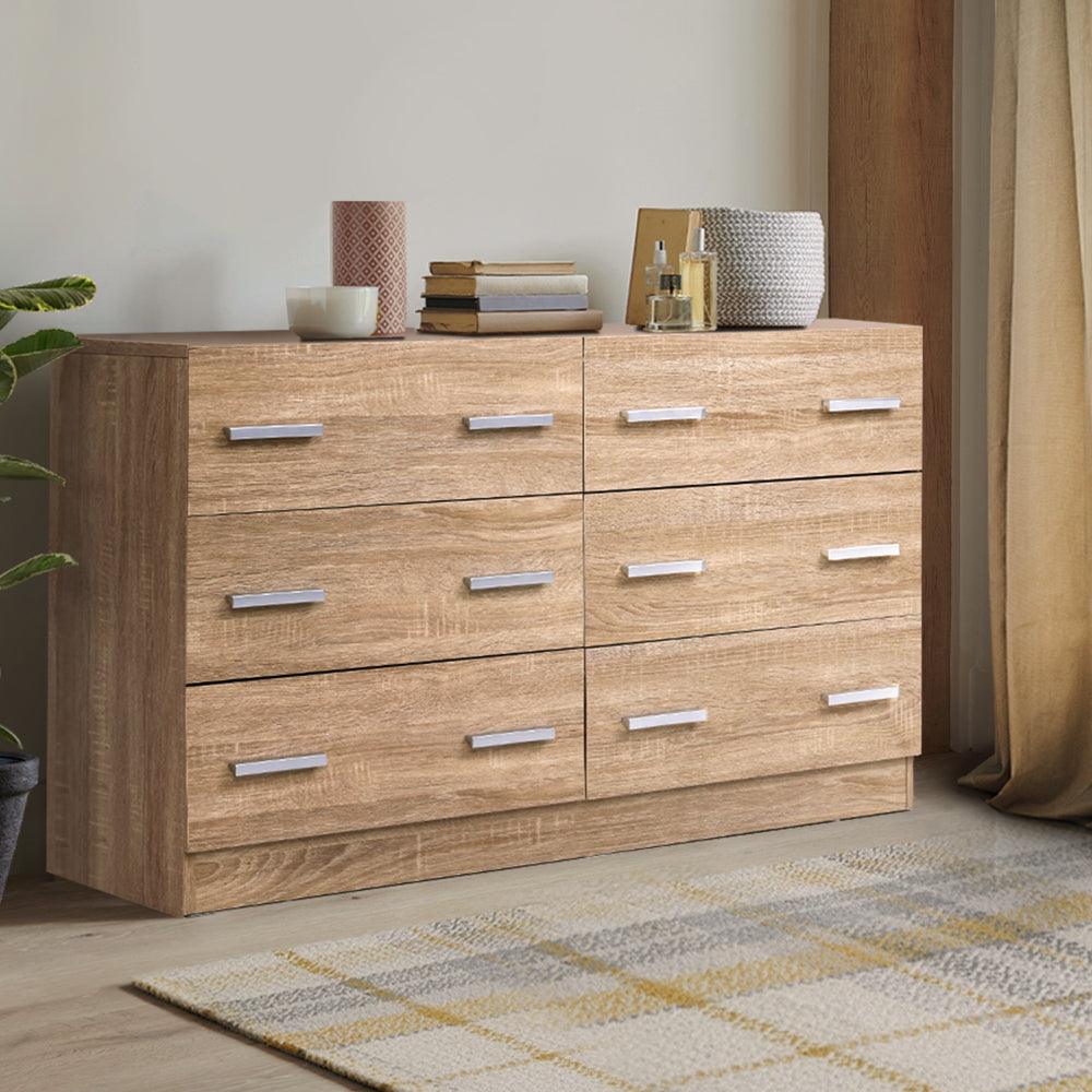 Buy Artiss 6 Chest of Drawers - VEDA Pine discounted | Products On Sale Australia