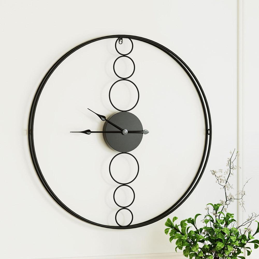 Buy Artiss 75cm Wall Clock Large No Numeral Round Black discounted | Products On Sale Australia