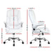 Buy Artiss 8 Point Massage Office Chair PU Leather White discounted | Products On Sale Australia