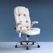 Buy Artiss 8 Point Massage Office Chair PU Leather White discounted | Products On Sale Australia