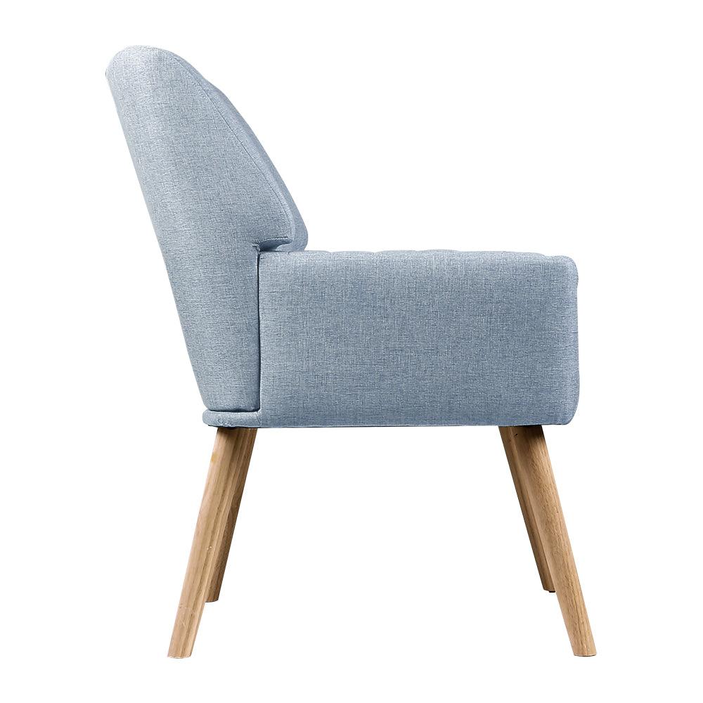 Buy Artiss Armchair Fabric Blue Grey Sebastini discounted | Products On Sale Australia