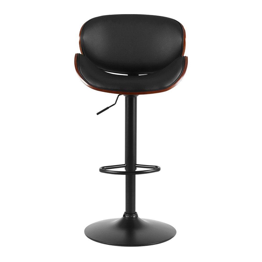 Buy Artiss Bar Stools Kitchen Leather Barstools Swivel Gas Lift Chairs Black x2 discounted | Products On Sale Australia