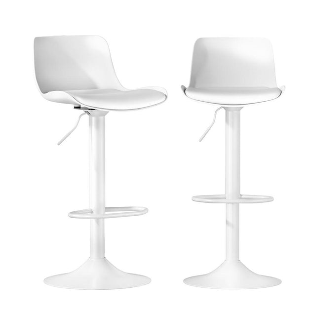Artiss Bar Stools Kitchen Swivel Gas Lift Stool Leather Dining Chairs White x2 Products On Sale Australia | Furniture > Bar Stools & Chairs Category