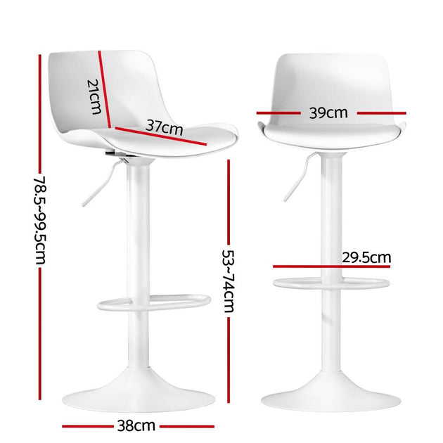 Artiss Bar Stools Kitchen Swivel Gas Lift Stool Leather Dining Chairs White x2 Products On Sale Australia | Furniture > Bar Stools & Chairs Category