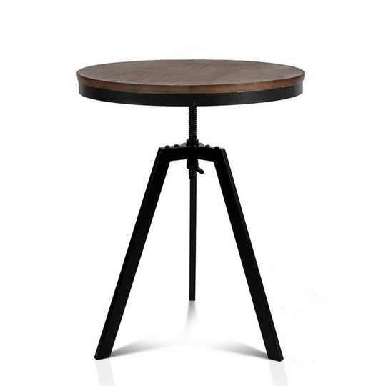 Buy Artiss Bar Table 67-86CM Height Round Brown discounted | Products On Sale Australia