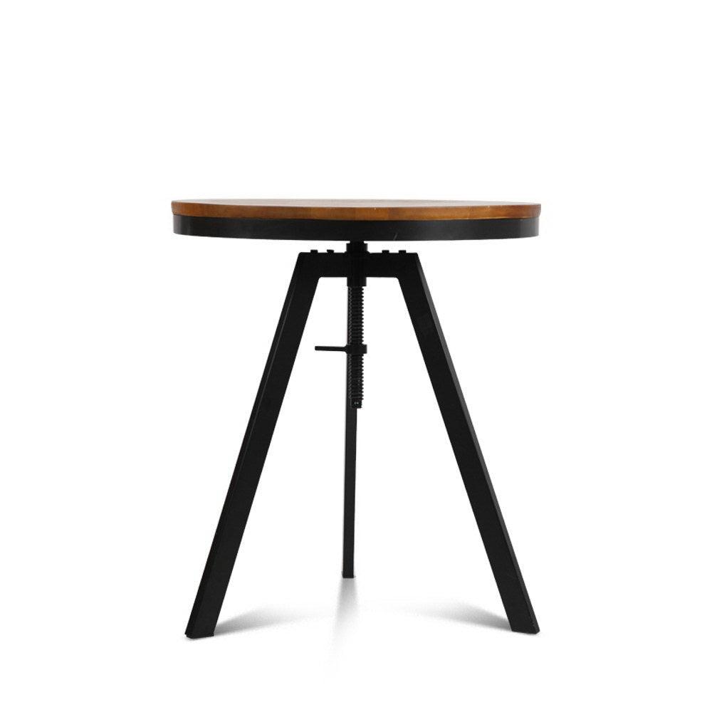 Buy Artiss Bar Table 67-86CM Height Round Brown discounted | Products On Sale Australia