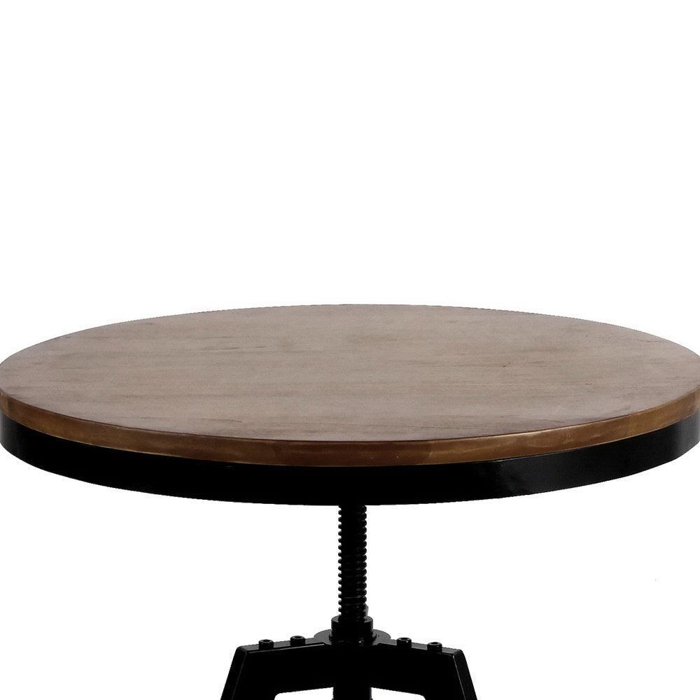 Buy Artiss Bar Table 67-86CM Height Round Brown discounted | Products On Sale Australia