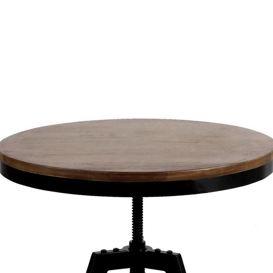 Buy Artiss Bar Table 67-86CM Height Round Brown discounted | Products On Sale Australia