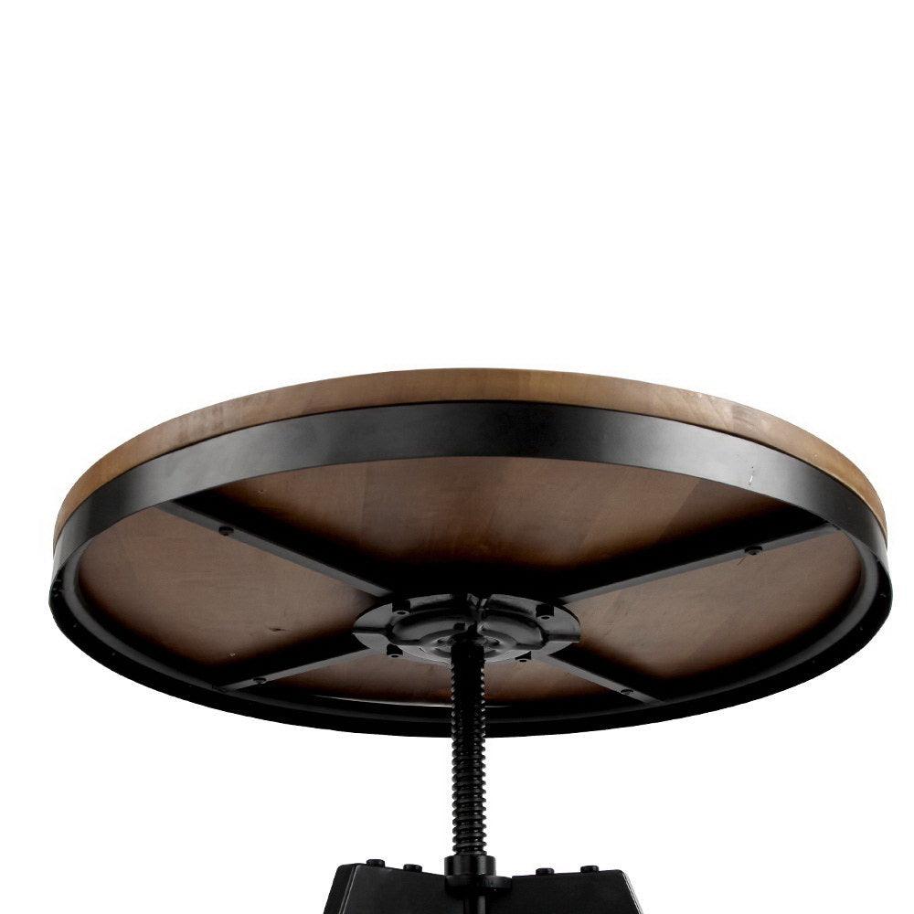 Buy Artiss Bar Table 67-86CM Height Round Brown discounted | Products On Sale Australia