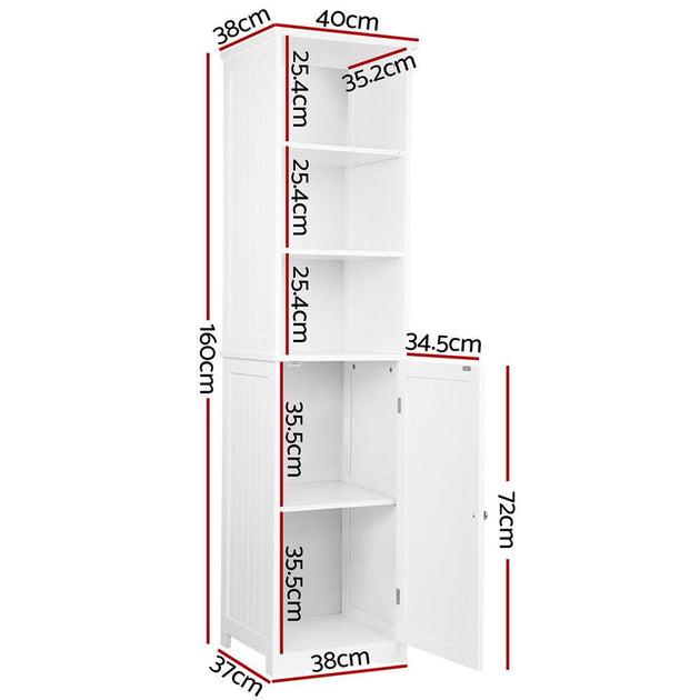 Buy Artiss Bathroom Cabinet Storage 160cm White discounted | Products On Sale Australia