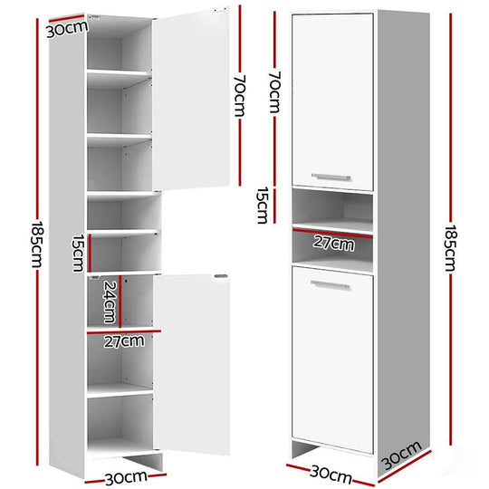 Buy Artiss Bathroom Cabinet Storage 185cm White discounted | Products On Sale Australia