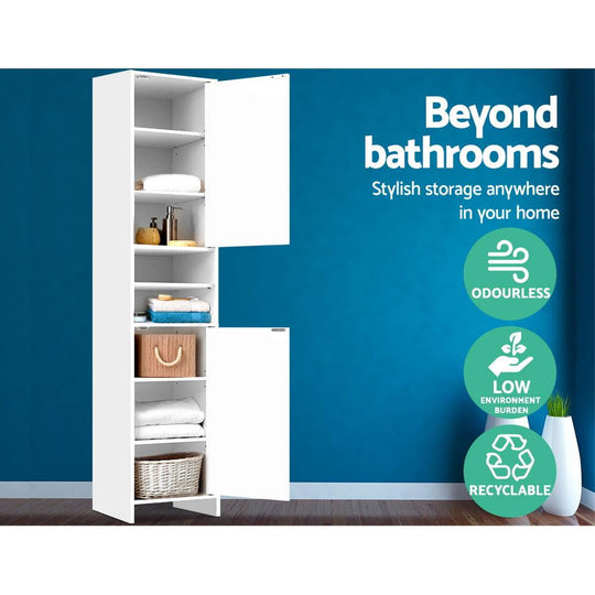 Buy Artiss Bathroom Cabinet Storage 185cm White discounted | Products On Sale Australia