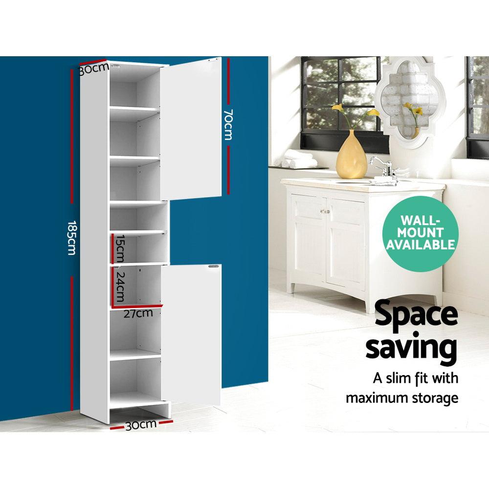 Buy Artiss Bathroom Cabinet Storage 185cm White discounted | Products On Sale Australia