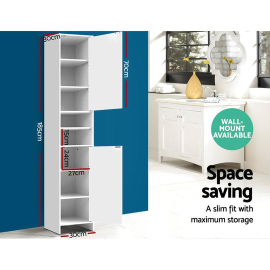 Buy Artiss Bathroom Cabinet Storage 185cm White discounted | Products On Sale Australia