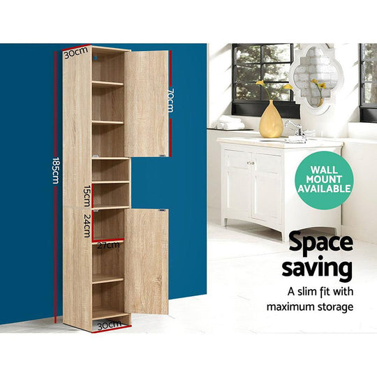 Buy Artiss Bathroom Cabinet Storage 185cm Wooden discounted | Products On Sale Australia