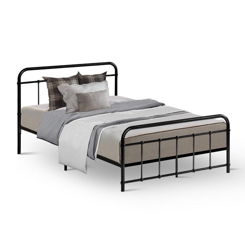 Buy Artiss Bed Frame Metal Frames LEO - King Single(Black) discounted | Products On Sale Australia