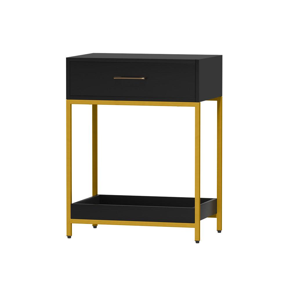 Buy Artiss Bedside Table Drawers Side Table Shelf Storage Nightstand Black MASON discounted | Products On Sale Australia