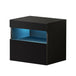 Buy Artiss Bedside Table LED - HERES Black discounted | Products On Sale Australia