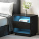 Buy Artiss Bedside Table LED with 2 Shelves - HANA Black discounted | Products On Sale Australia