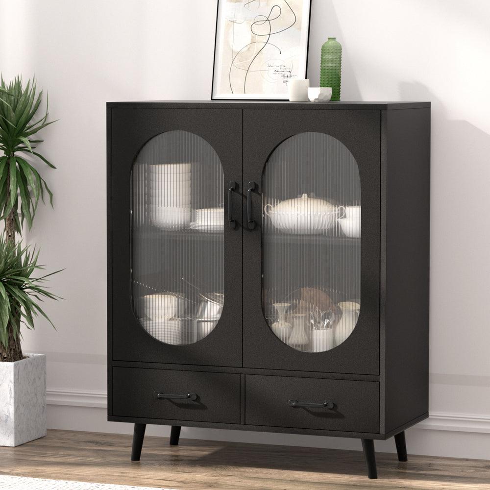 Buy Artiss Buffet Sideboard Double Doors - Black discounted | Products On Sale Australia