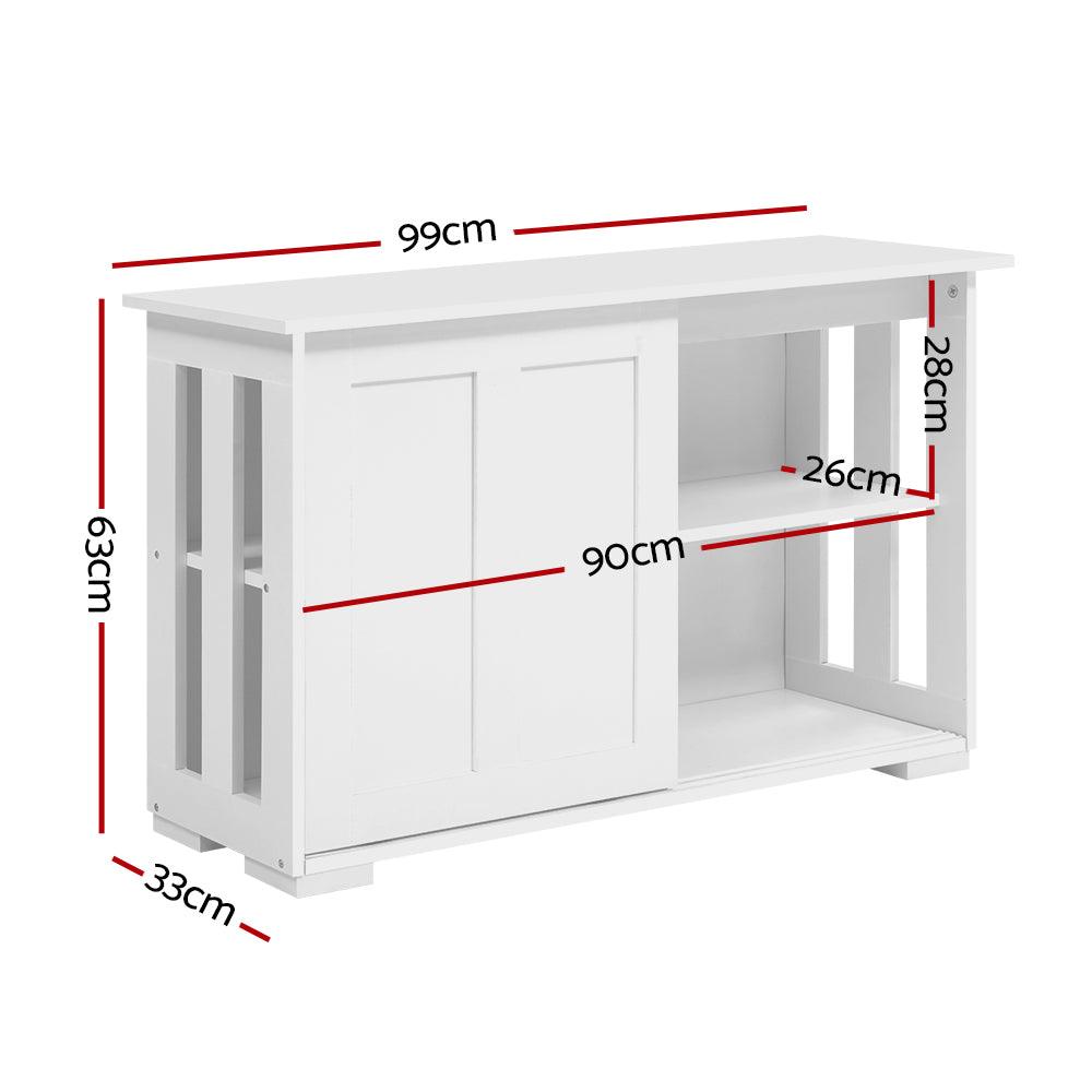 Buy Artiss Buffet Sideboard Sliding Doors - SERA White discounted | Products On Sale Australia