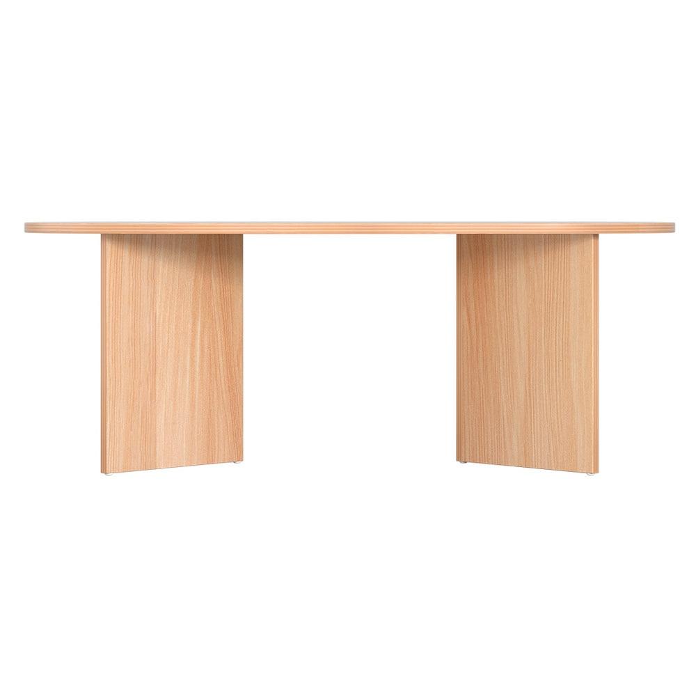 Buy Artiss Coffee Table Oval 110CM Pine Alva discounted | Products On Sale Australia