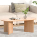 Buy Artiss Coffee Table Oval 110CM Pine Alva discounted | Products On Sale Australia