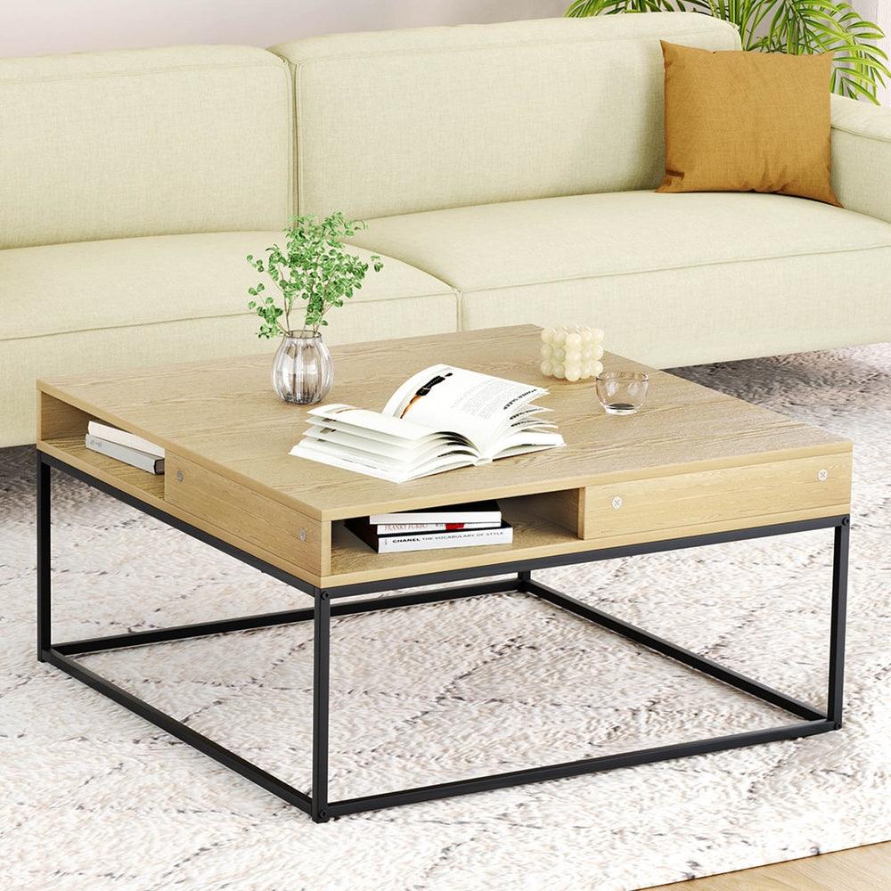 Buy Artiss Coffee Table Storage Shelf Metal Frame discounted | Products On Sale Australia