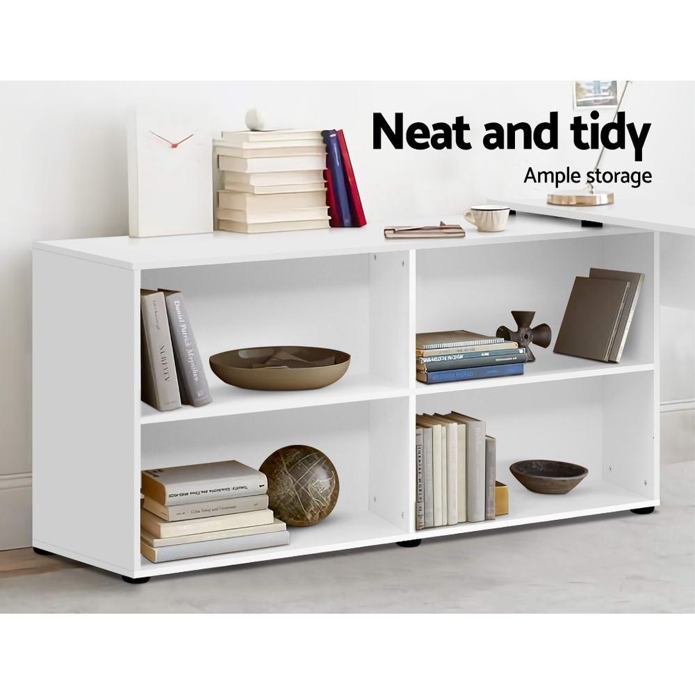 Buy Artiss Computer Desk Bookshelf White 130CM discounted | Products On Sale Australia