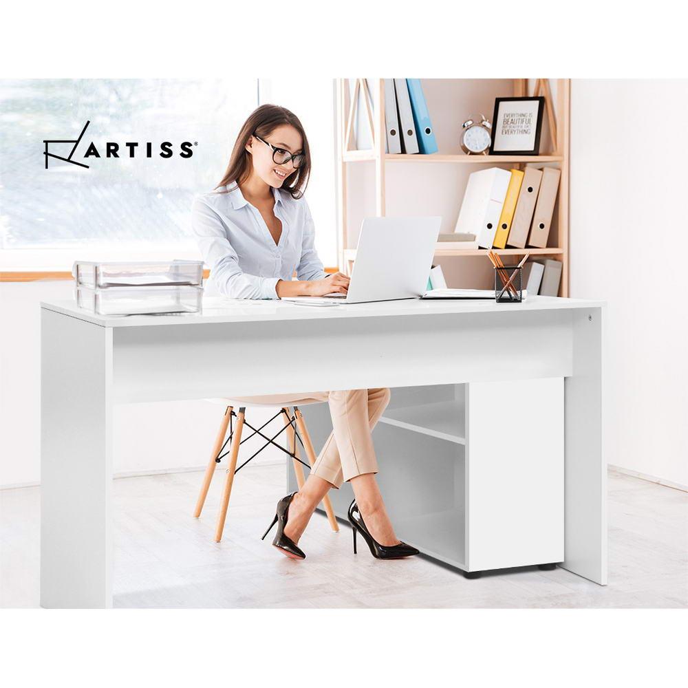 Buy Artiss Computer Desk Bookshelf White 130CM discounted | Products On Sale Australia