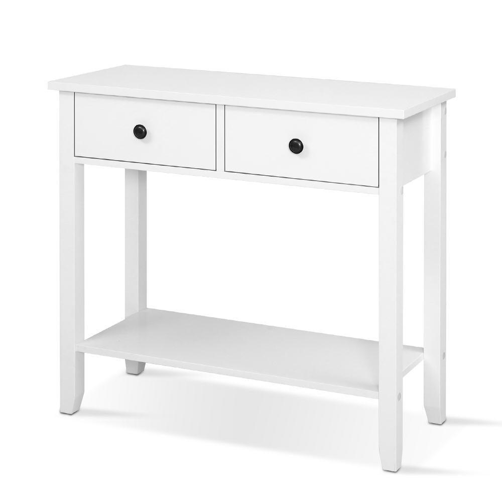 Buy Artiss Console Table 2 Drawers 80CM White Chole discounted | Products On Sale Australia