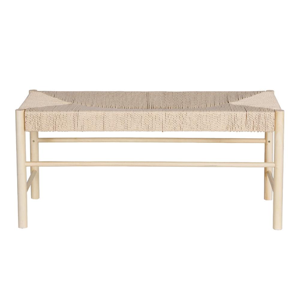 Buy Artiss Dining Bench Paper Rope Seat Wooden Chair 100cm discounted | Products On Sale Australia