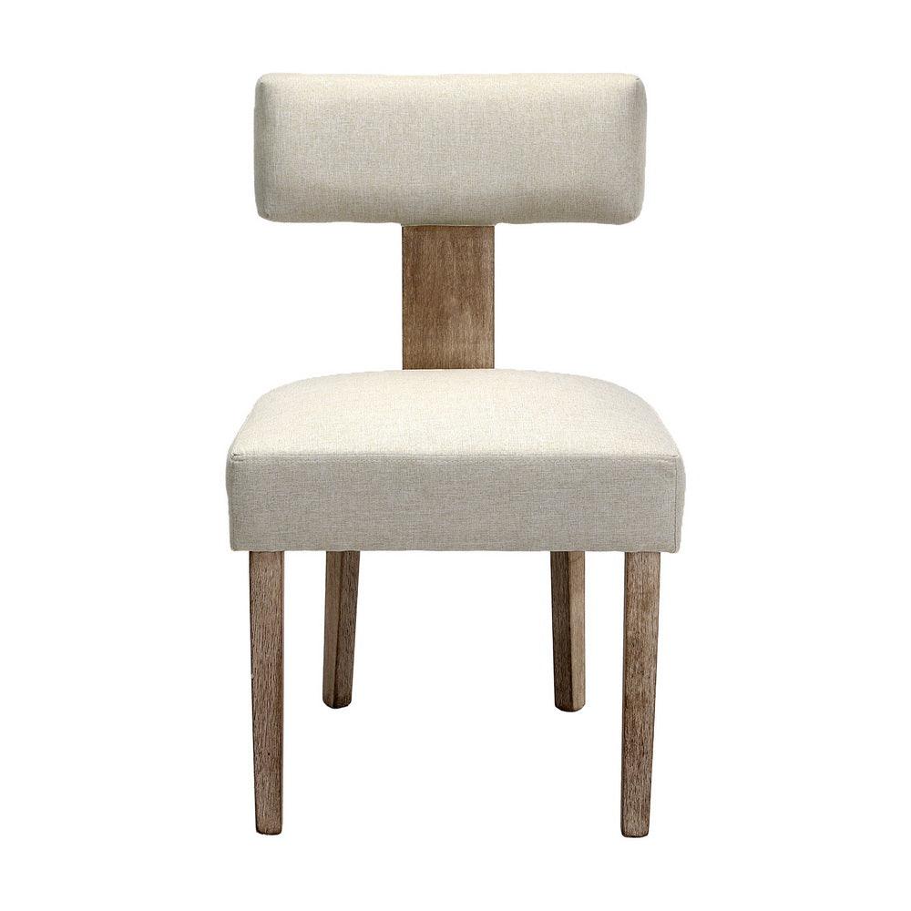 Buy Artiss Dining Chairs Set of 2 Linen Fabric Wooden Beige discounted | Products On Sale Australia